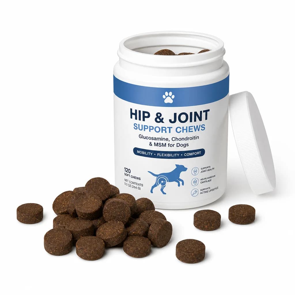 Dog joint supplement, glucosamine, and chondroitin chews